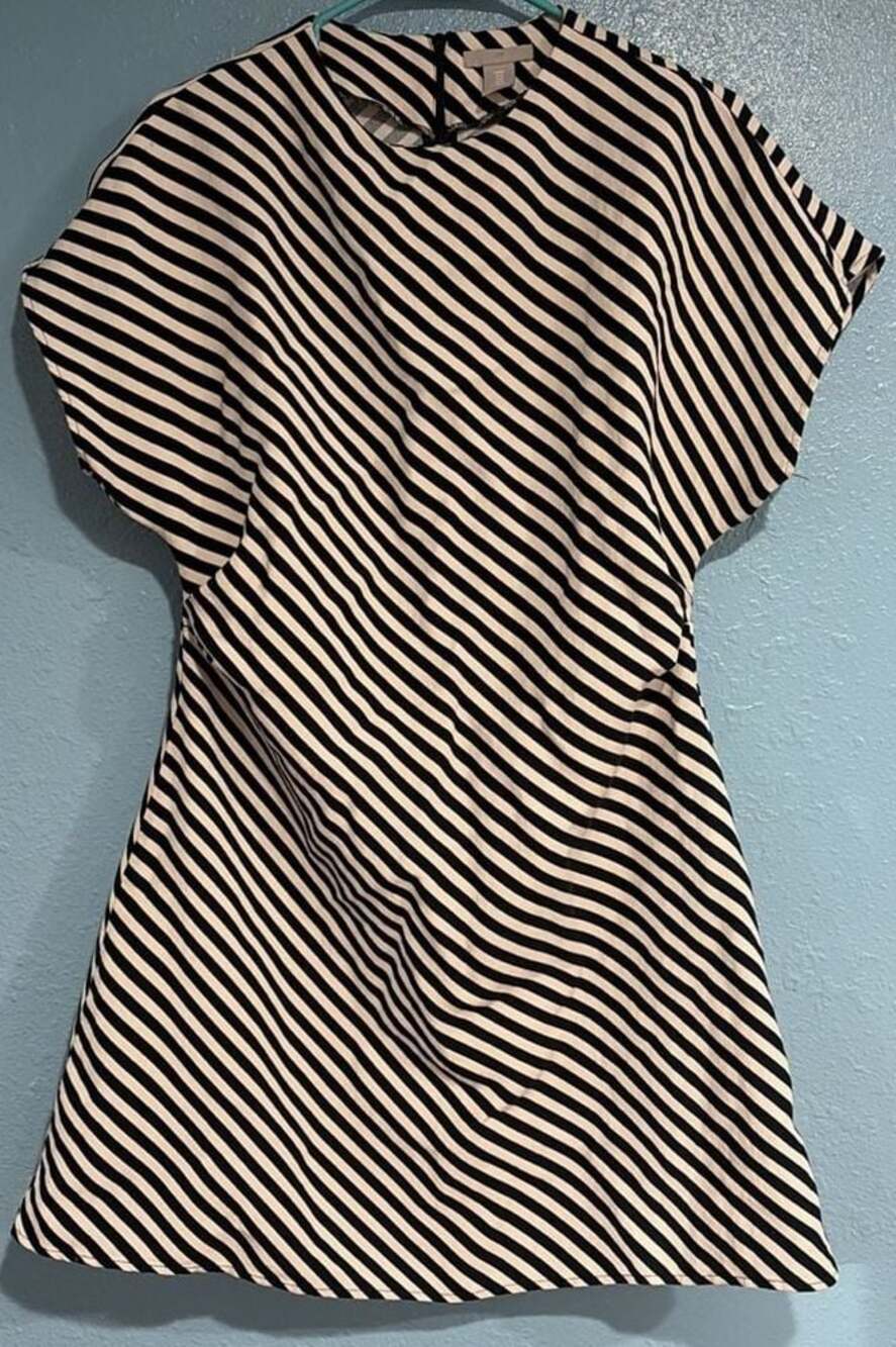 H&M Tapered-Waist Striped Mini Dress